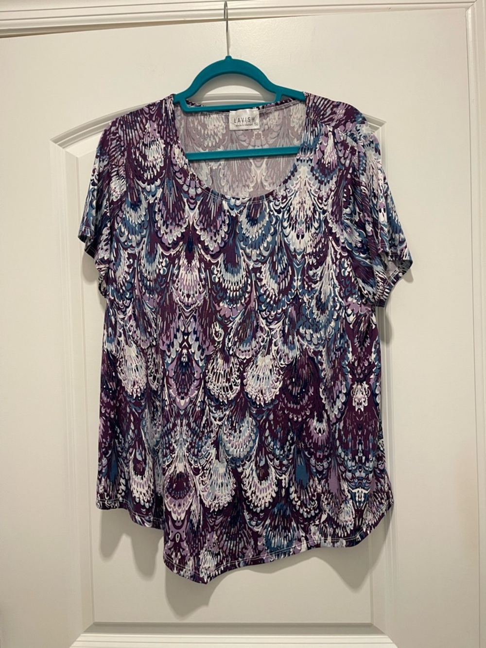 Lavish Purple & Blue Patterned Short-Sleeve Tee